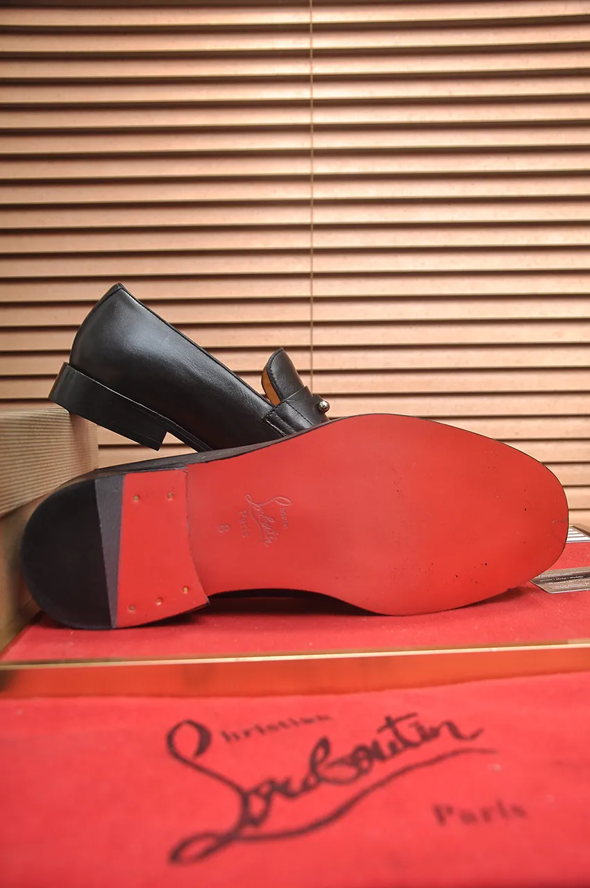 Men's shoes 💰620💶 [Chrstian Loubotin] Red-soled shoes 💋Original mold opening, the highest version on the market, purely handmade ➕Imported cowhide uppers, first-layer water-dyed cowhide lining! Original EU high-gloss outsole. 38 to 45 (45 customized)